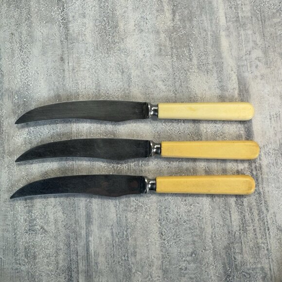 Harris Miller & Co Sheffield Cutlery Faux Bone Knive England Firth Stainless - Picture 6 of 6